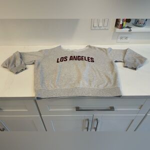 H&M H & M Gray Los Angeles Sweatshirt Open Neck Breathable Comfy Trending